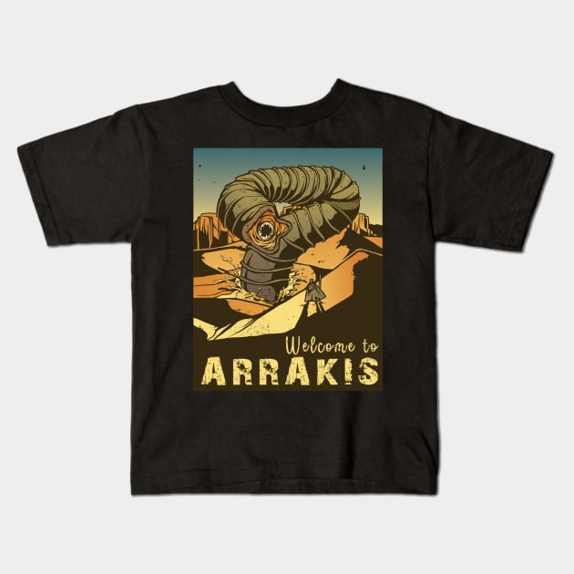 Dune Arrakis surf arrakis sci fi science fiction Kids T-Shirt by JayD World